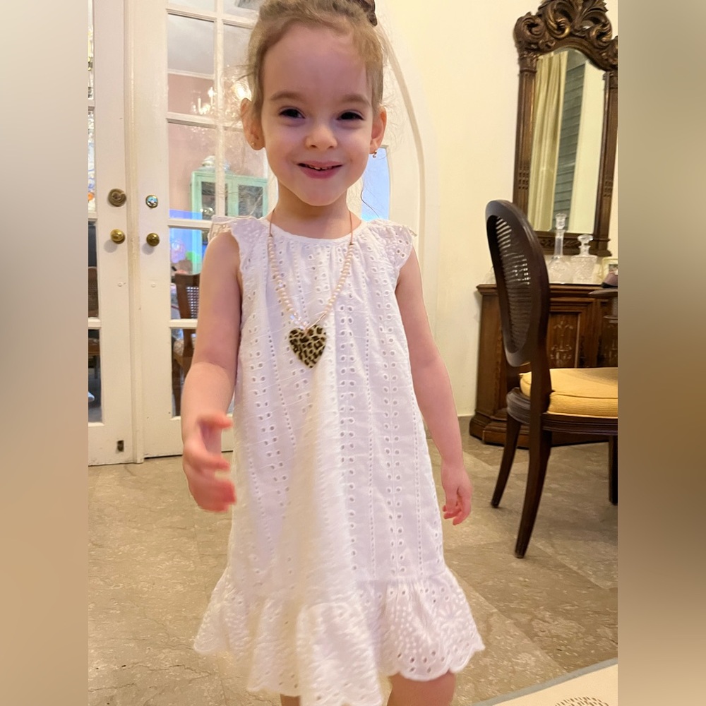 White Eyelet Toddler Dress 2/3y